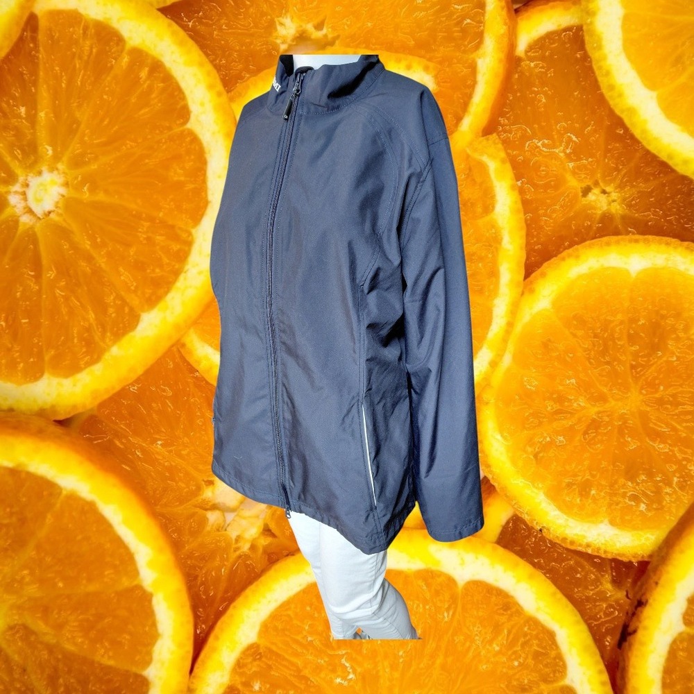 Cutter & Buck Mens Navy Blue CB WeatherTec Windbreaker Jacket PRMI Mock Neck L